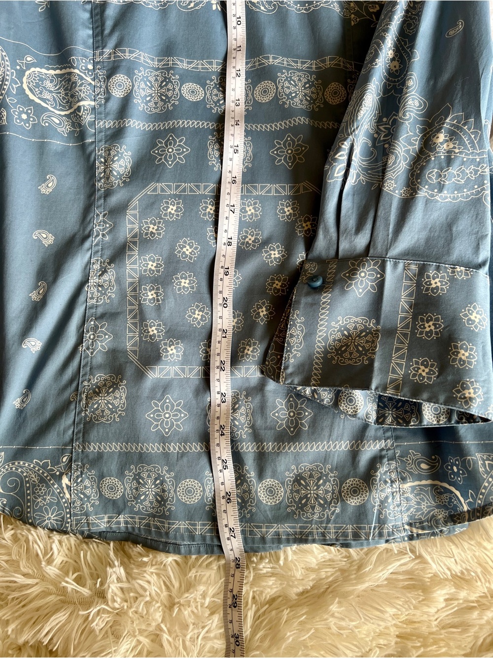 Coldwater Creek Slate Blue Paisley Button-Up Medium - Picture 7 of 9